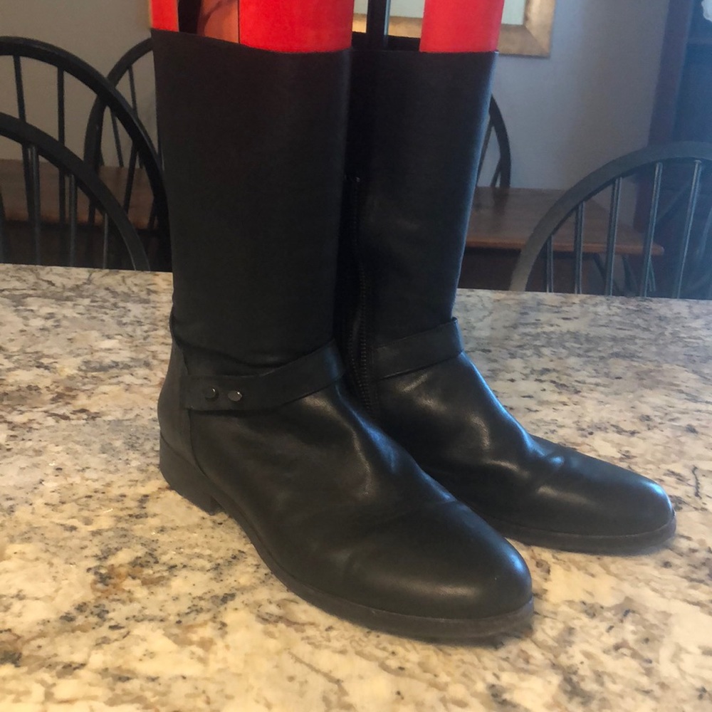 Eileen Fisher leather mid calf boots 10 pre owned